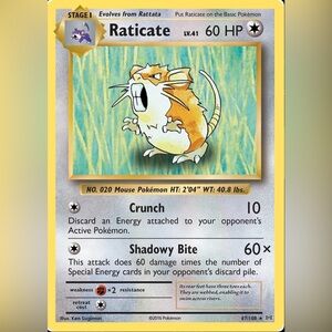 Vintage Pokemon Raticate Card - Evolutions